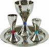 Yair Emanuel Nickel Havdalah Set - Hammer work - Silver (EM-HVC1)