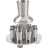Anodized Aluminum Kiddush Fountain + Goblet + 8 Cups Silver (EM-FNM1)