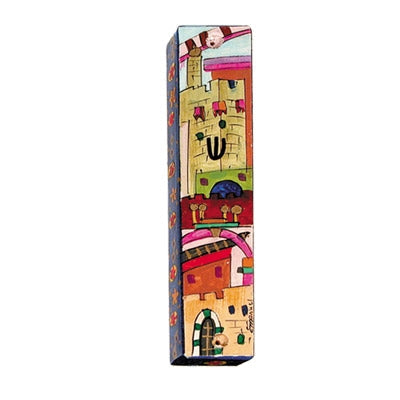 Small Wooden Mezuzah  (EM-MZS Square)
