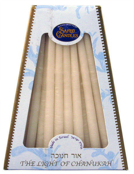 Deluxe Safed Chanukkah Candles White on White