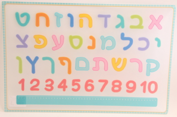 Transparent Aleph Bais & Numbers Poster — 23 × 15.5 Inches