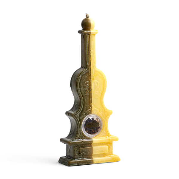 Violin Havdalah Candle With Besomim White Brown — Havdalah Set | Judaica Square Lakewood