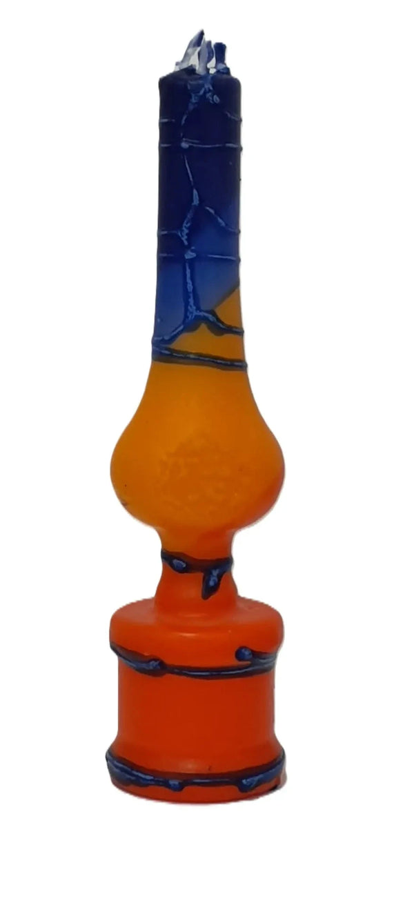 Havdalah Candle Lamp Red orange & Blue — Havdalah Set | Judaica Square Lakewood