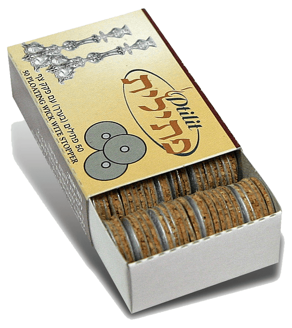 Float wicks Small Round 50 pcs in a box — front | Judaica Square Lakewood