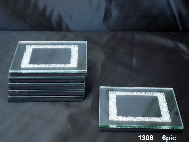 et Of 6 Square Mirror Coasters — front | Judaica Square Lakewood
