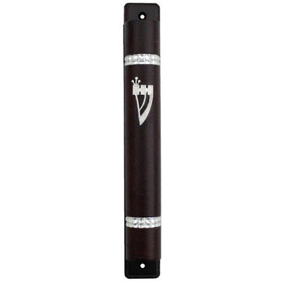 Mezuzah 12 Cm Brown Color — front | Judaica Square Lakewood