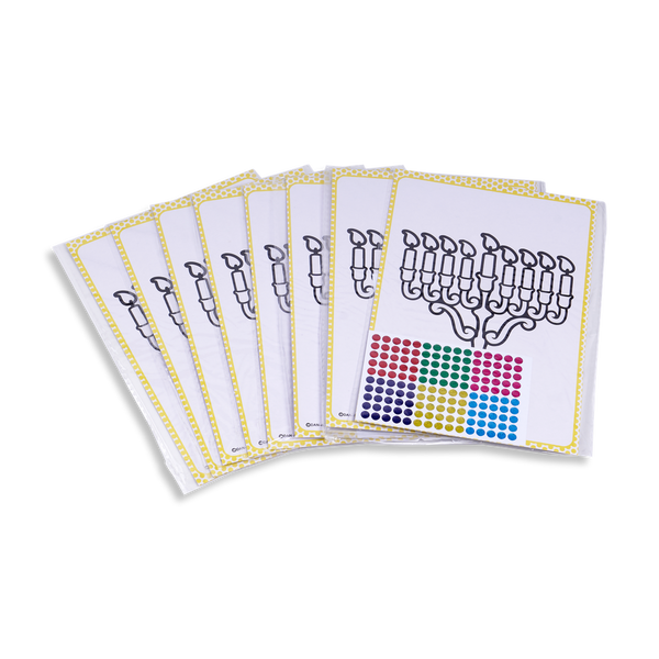 10 kits for painting and gluing Menorahs 6x8" — front | Judaica Square Lakewood