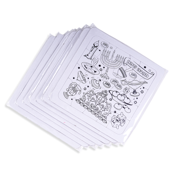 10 Chanukkah Puzzles for self-coloring (20 piece puzzles) 5.5" — front | Judaica Square Lakewood
