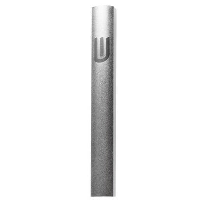 Aluminum Mezuzah 15cm- Dotted Design in Gray, with the Letter "Shin" — front | Judaica Square Lakewood