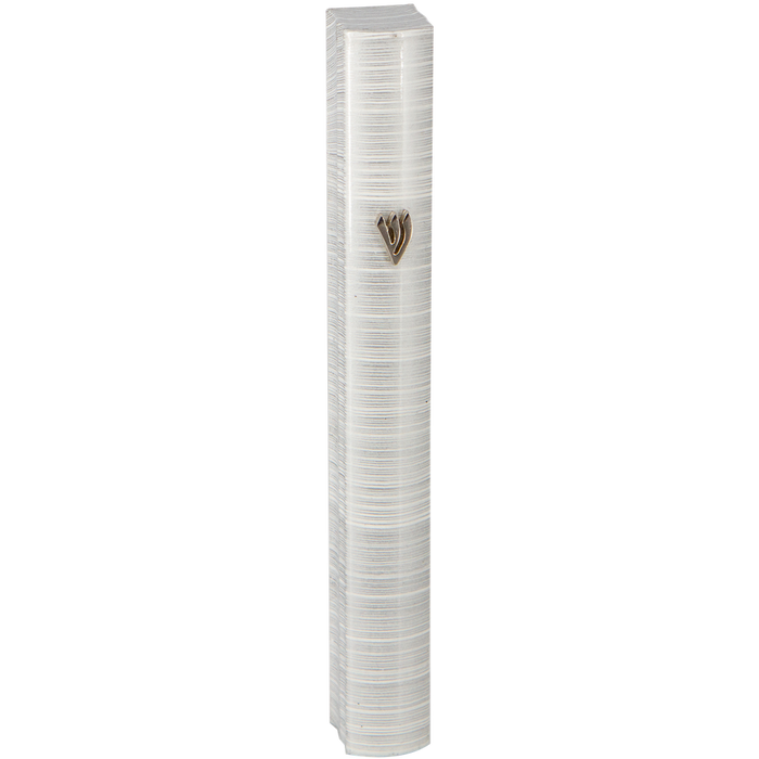 White aluminum mezuzah case | Judaica Square Lakewood