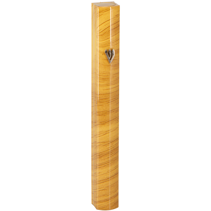 Brown aluminum mezuzah case | Judaica Square Lakewood