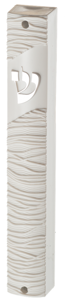 Plastic Mezuza 15 Cm White — front | Judaica Square Lakewood