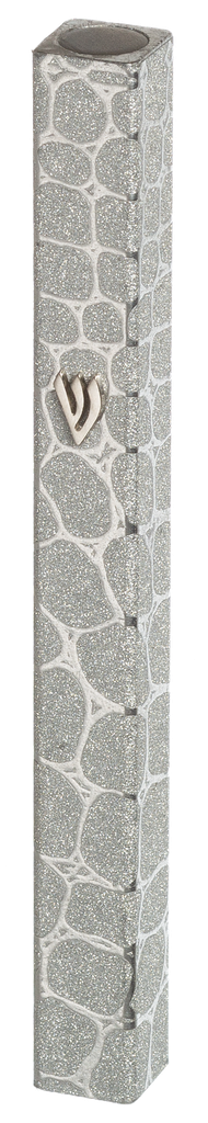 Aluminum Mezuzah 12 cm- Bubbles — front | Judaica Square Lakewood