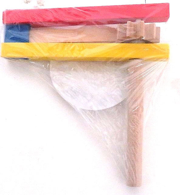 Pack of 10 Wooden Colorful Grogger — front | Judaica Square Lakewood