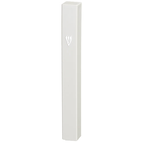 White plastic mezuzah case | Judaica Square Lakewood