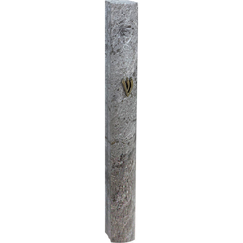 Plastic Transparent Mezuzah with Rubber Cork 15 cm with The Letter Shin — front | Judaica Square Lakewood
