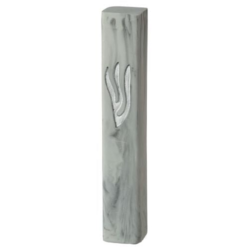 Stone look Polyresin Mezuzah 12 Cm — front | Judaica Square Lakewood