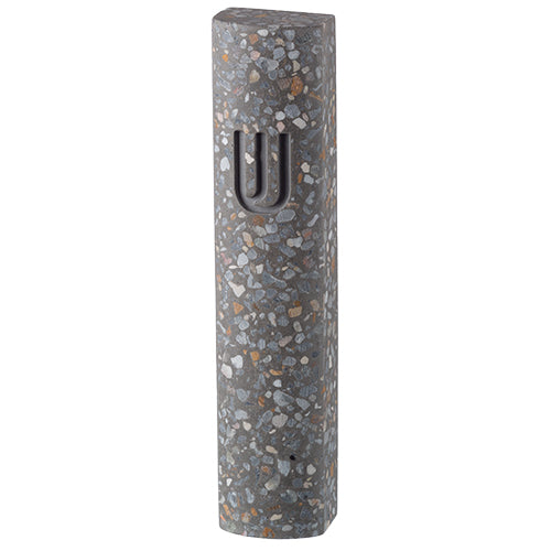 Polyresin "Cement" Mezuzah 12 cm, Light Gray — front | Judaica Square Lakewood