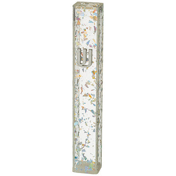 Perspex Mezuzah 12 cm - Glitter Silver — Mezuzah Case