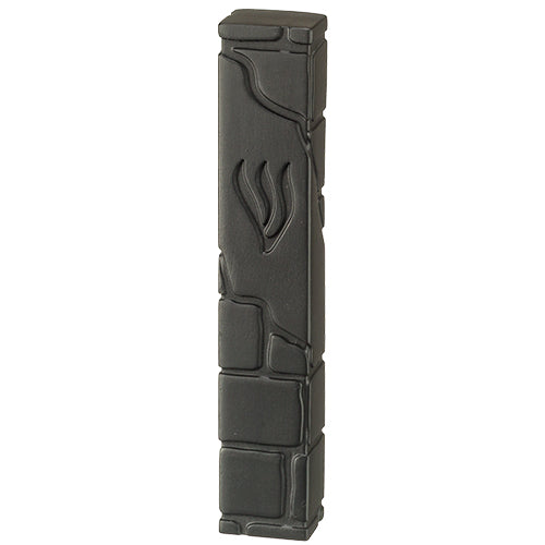 Polyresin Mezuzah Cover 12 cm, Black — front | Judaica Square Lakewood