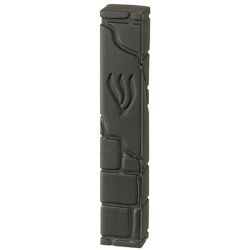 Polyresin Mezuzah Cover 12 cm, Black — front | Judaica Square Lakewood