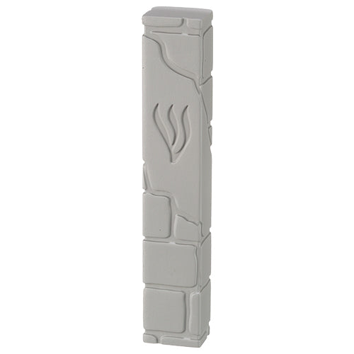 Polyresin Mezuzah Cover 15 cm, Stone Color — front | Judaica Square Lakewood