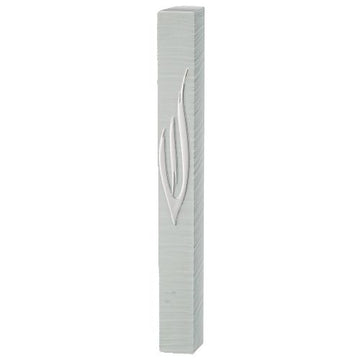 Plastic Mezuzah 15 cm - Silver SHIN with Rubber Cork — Mezuzah Case