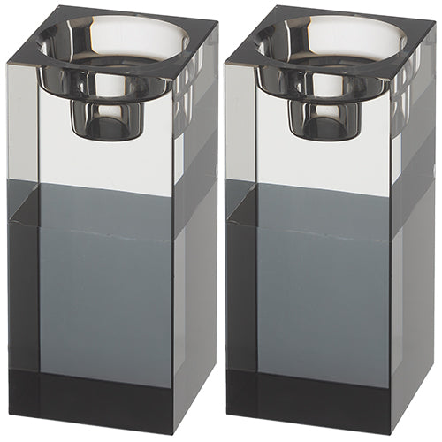 Pair of Crystal Elegant Candlesticks 10.5 cm — front | Judaica Square Lakewood