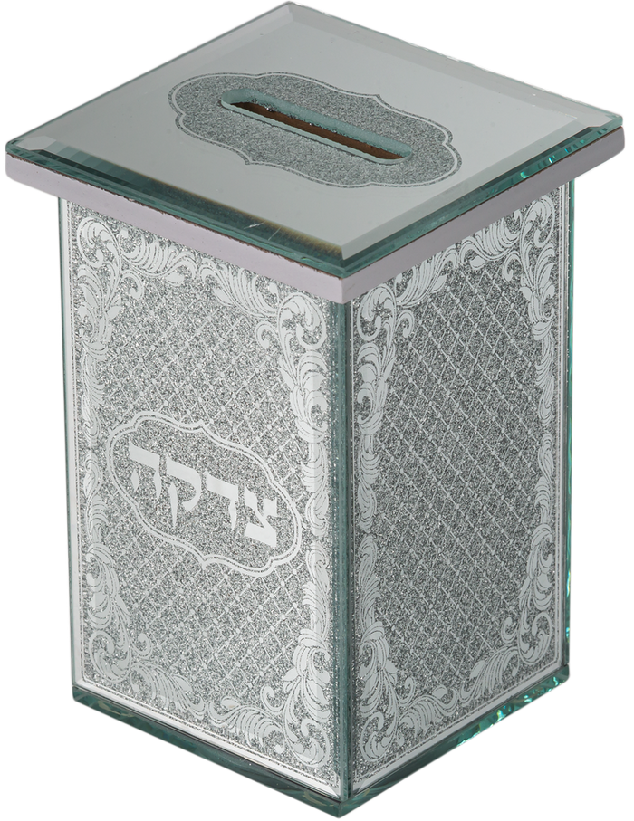 Crystal and glass tzedakah box | Judaica Square Lakewood
