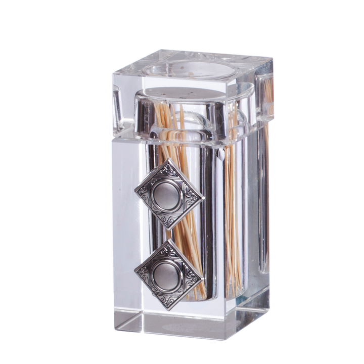 Crystal And Silver Tooth pick Holder — Salt Holder
