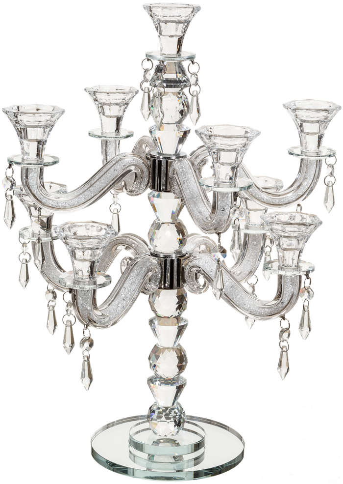 Crystal shabbos candlesticks | Judaica Square Lakewood