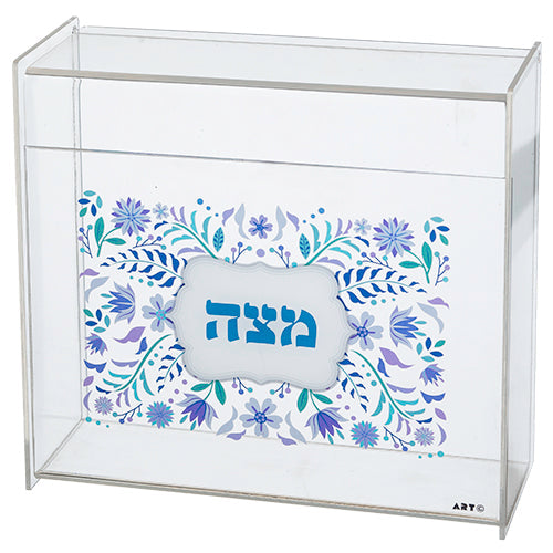 Acrylic Matzah Holder Square 8.5x9" — front | Judaica Square Lakewood