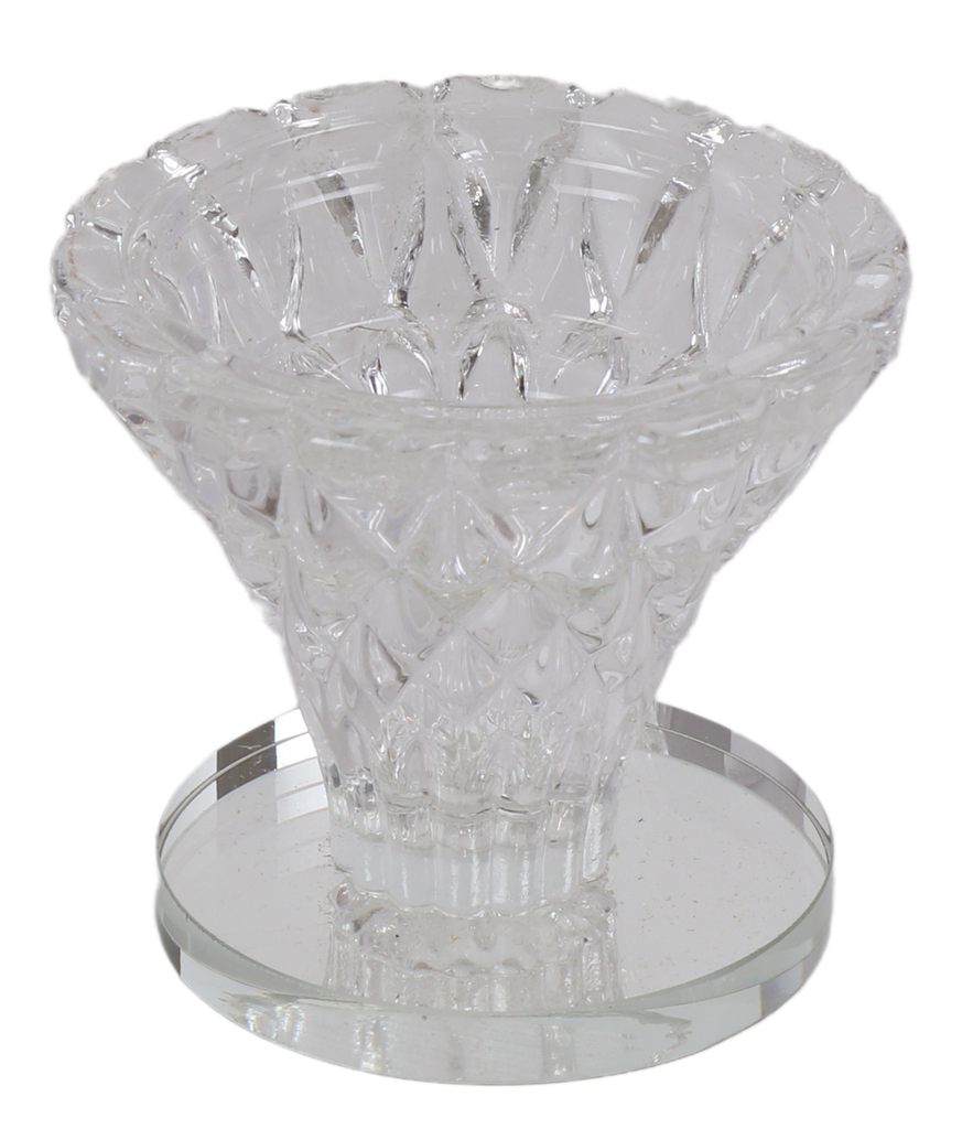 Classy Crystal Candlestick 2.5" — front | Judaica Square Lakewood