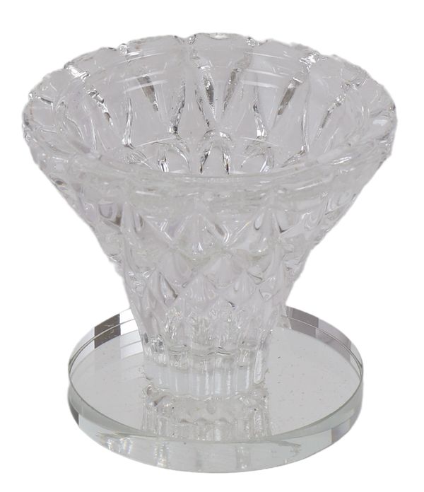 Classy Crystal Candlestick 2.5" — front | Judaica Square Lakewood