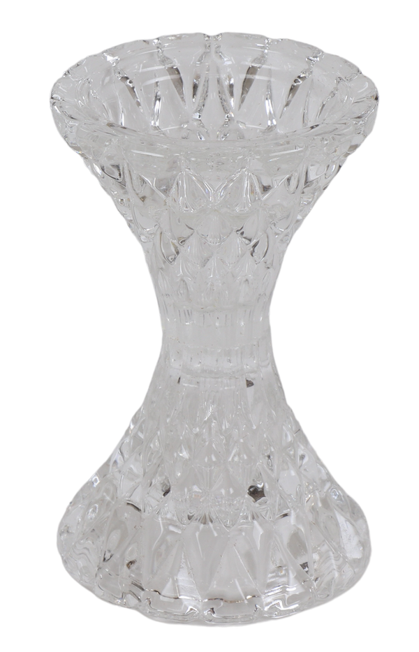 Classy Crystal Candlestick 3" — front | Judaica Square Lakewood