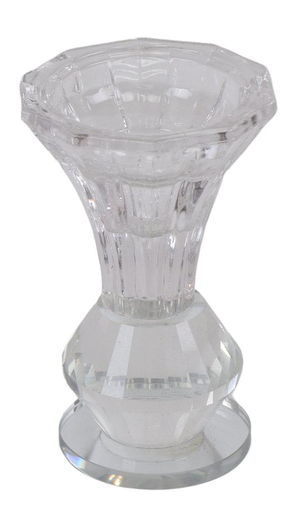 Crystal Candlestickwith Mirror Base 3" — front | Judaica Square Lakewood