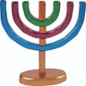 Multicolor anodized aluminum seven branch menorah