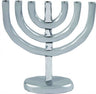 Silver anodized aluminum seven branch menorah
