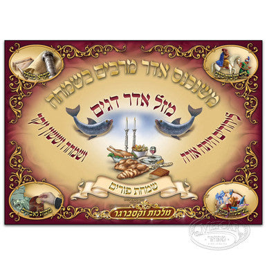 Mefoar Laminated Poster משנכנס אדר - Purim