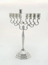 Silverplate Menorah-Square Bottom 11" (M-AVI02S)