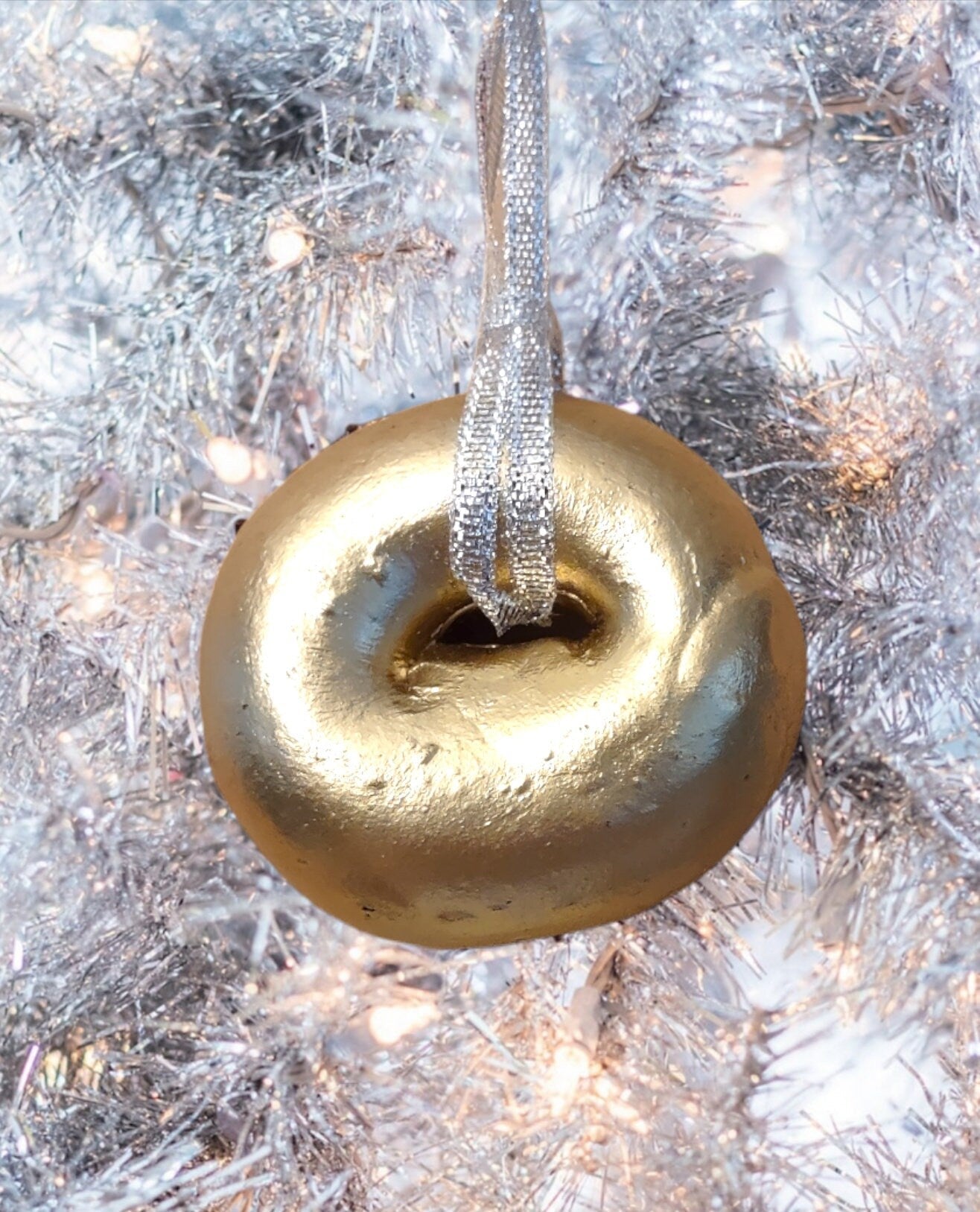 Real preserved everything bagel ornament hanging from a ribbon loop | Judaica Square Lakewood (view 10)