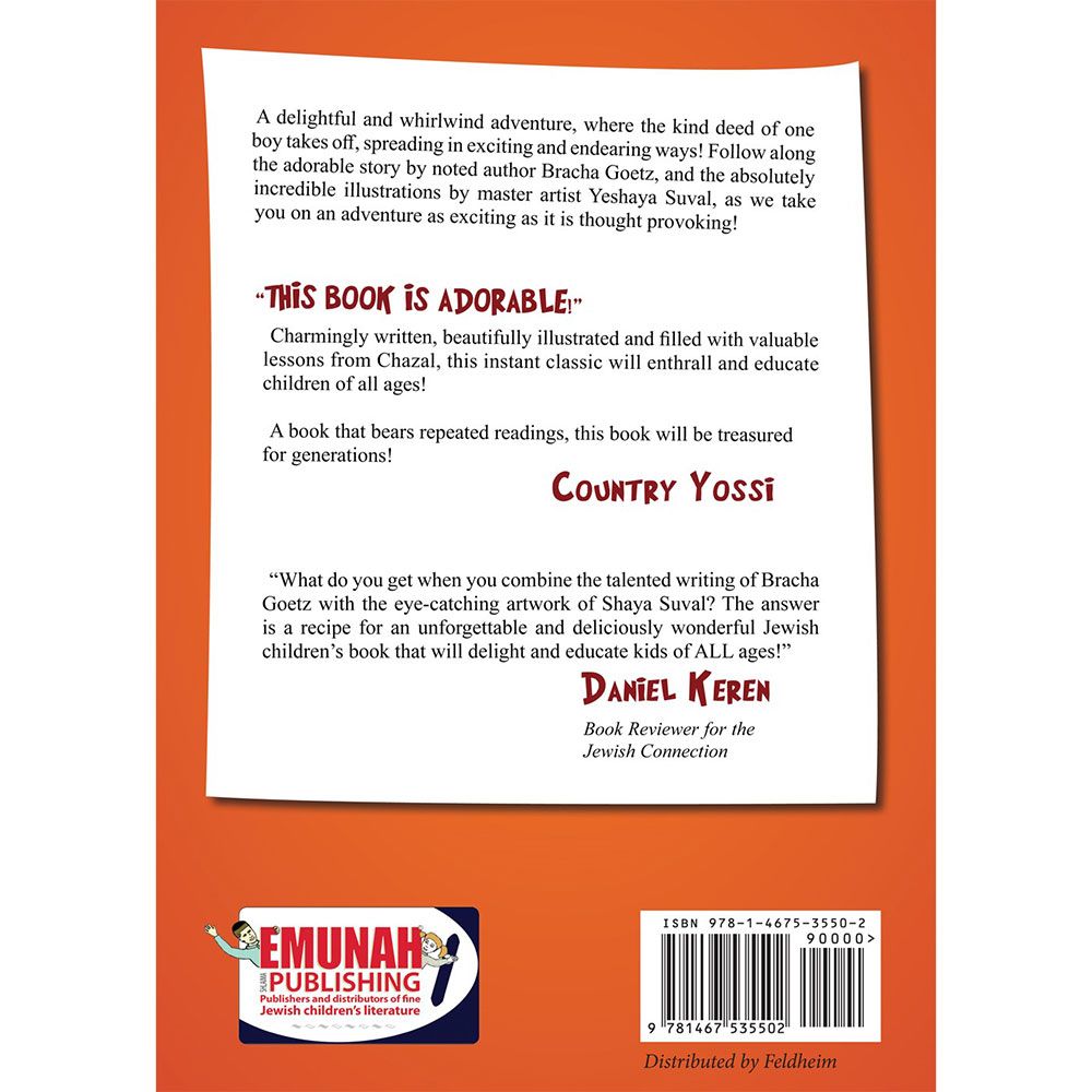 Because of a Smile by Bracha Goetz, illustrated by Yeshaya Suval, back cover