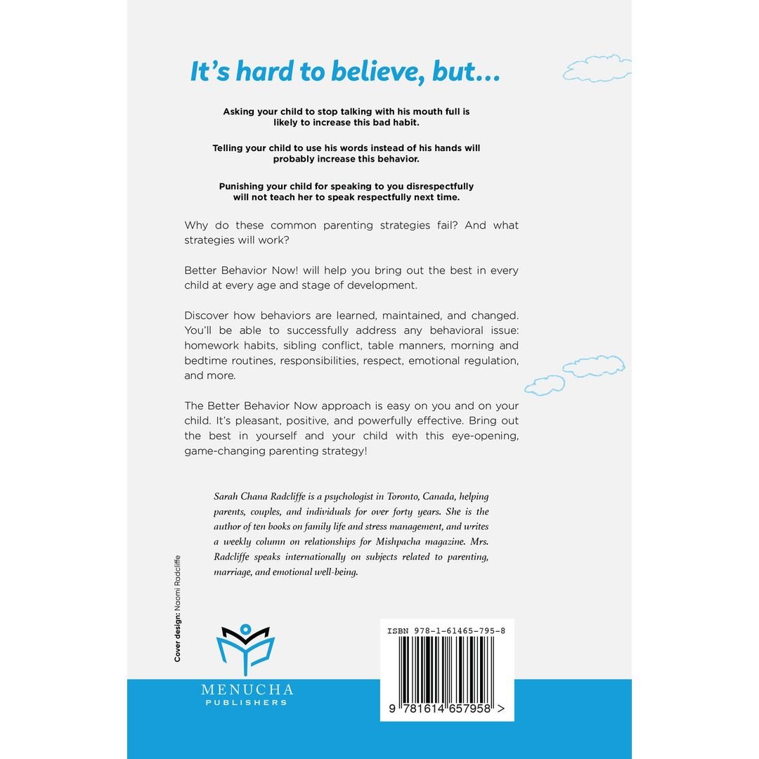 Better Behavior Now!: NOT AVAILABLE — Menucha Publishers | Judaica Square Lakewood