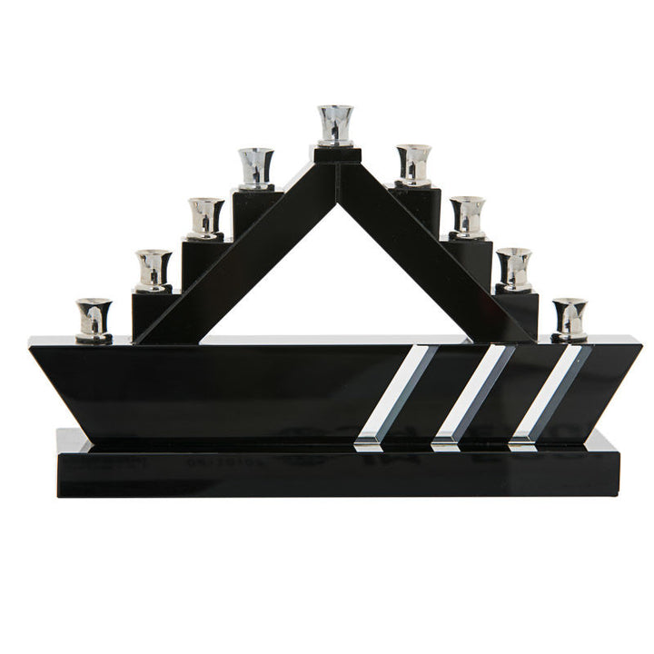 Black crystal stepped menorah