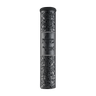 Black leather Megillah holder with black Hebrew embroidery