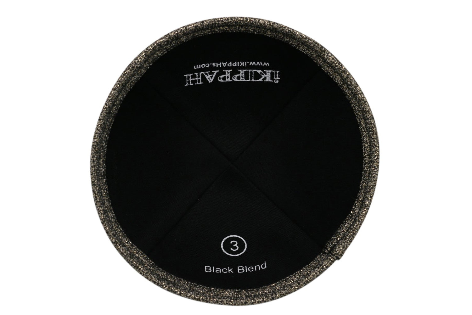 Close-up of Black Cotton Kippah lining and stitching