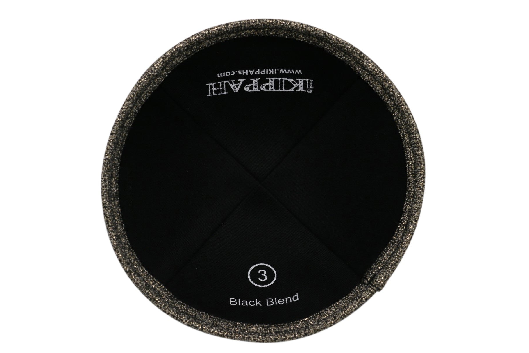 Close-up of Black Cotton Kippah lining and stitching