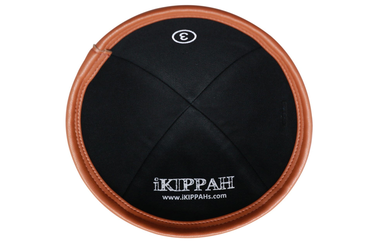 Close-up of Black Linen Kippah rim trim detail