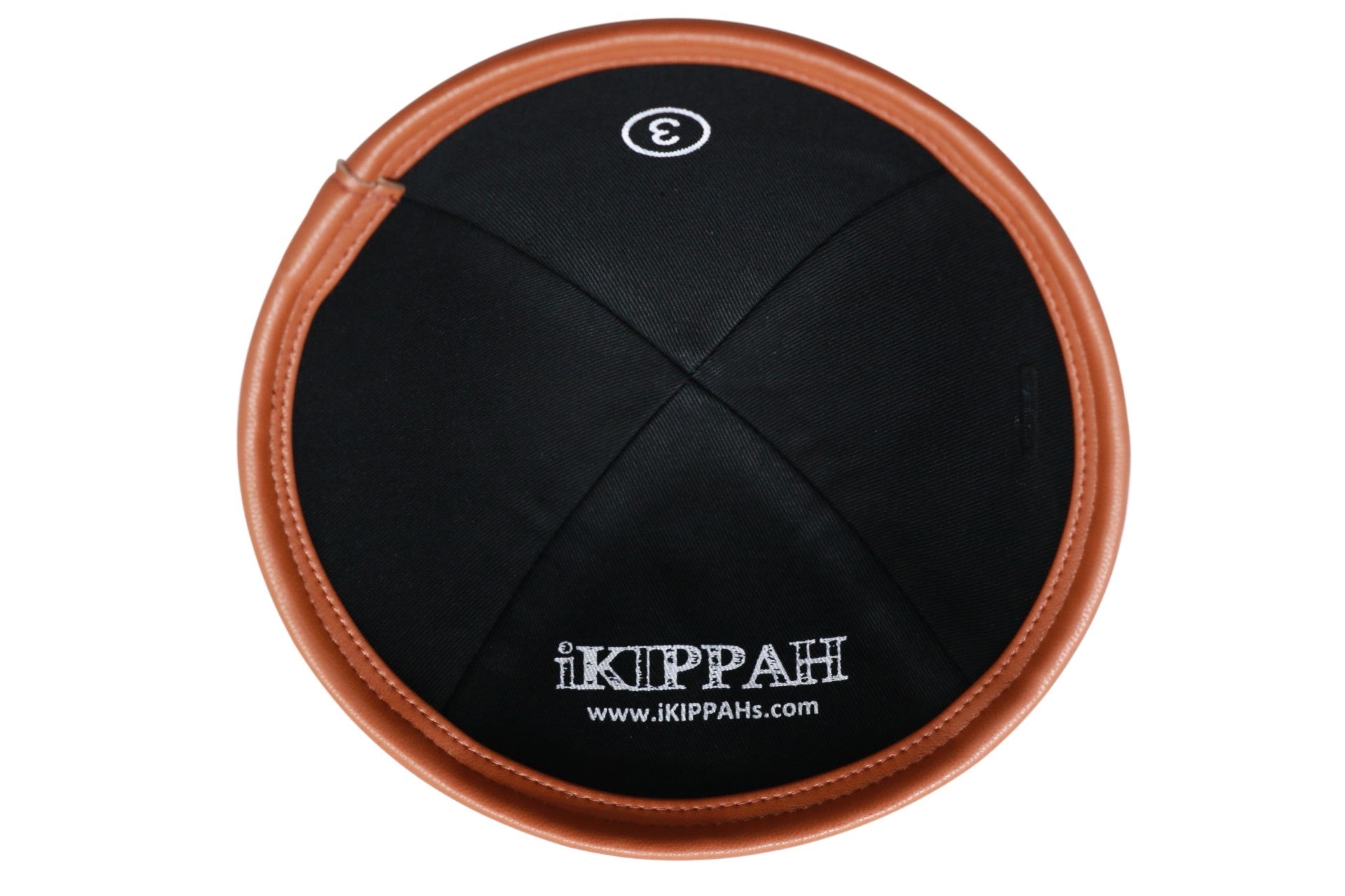Close-up of Black Linen Kippah rim trim detail