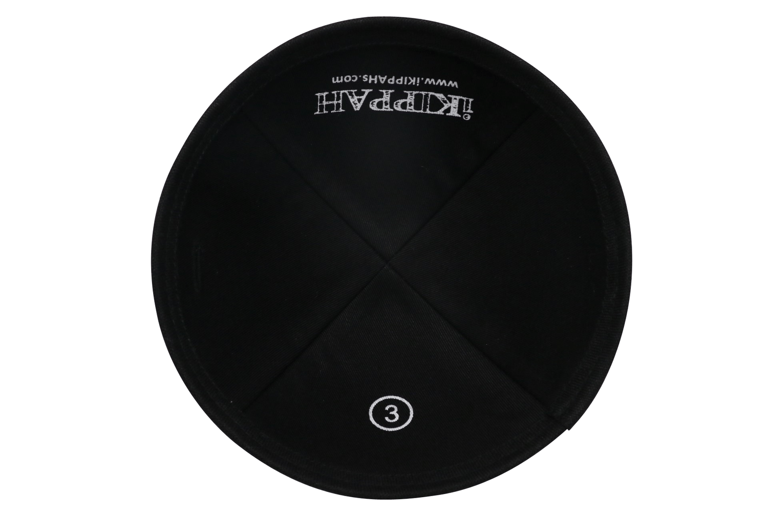 Close-up of Black Linen Kippah rim trim detail